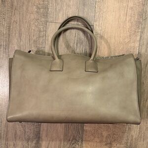 Brunello Cucinelli Taupe Leather Top Handle Bag